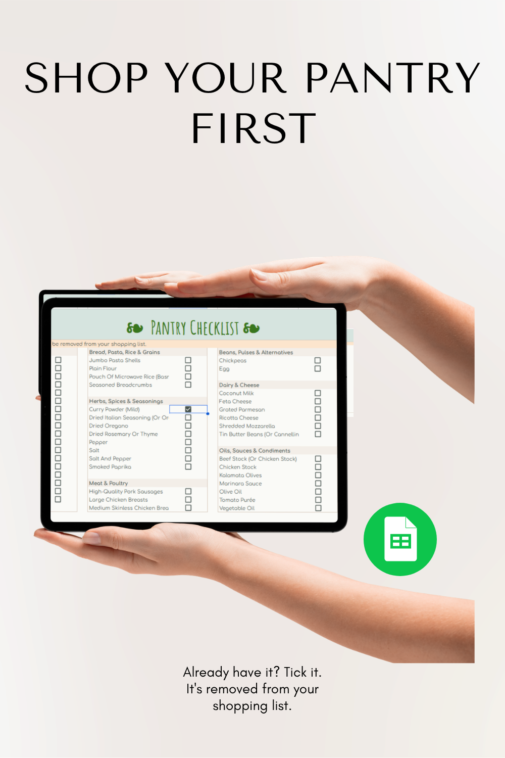 Automated Digital Meal Planner | Google Sheets Meal Planner, Recipe Planner, Shopping List & Pantry Tracker